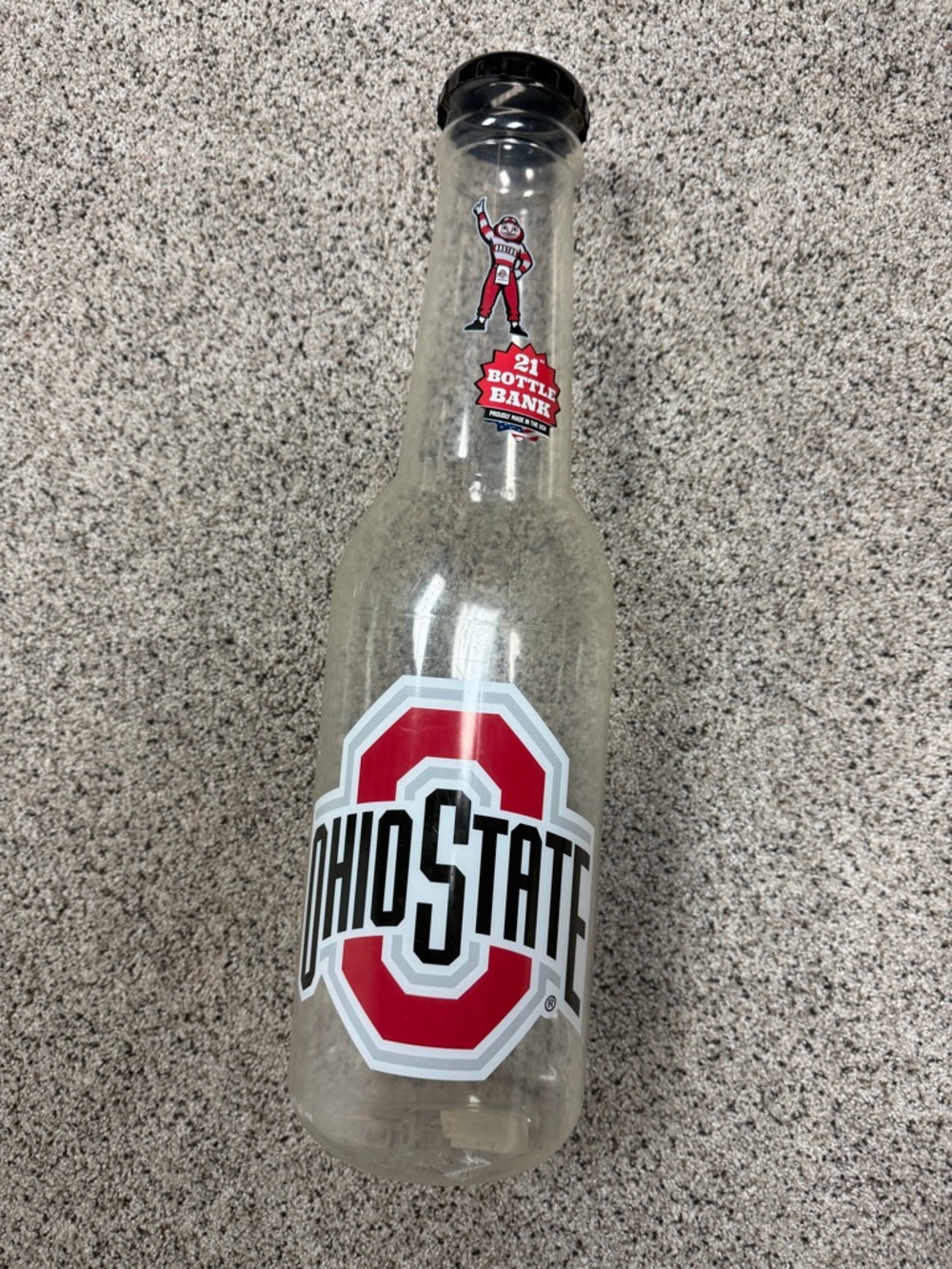 OSU Ohio State Buckeyes, Coin Bank Bottle